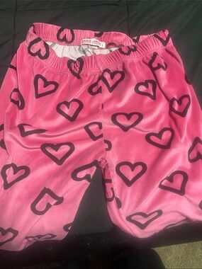 Kids' Pink Heart-Print Pajama Bottoms